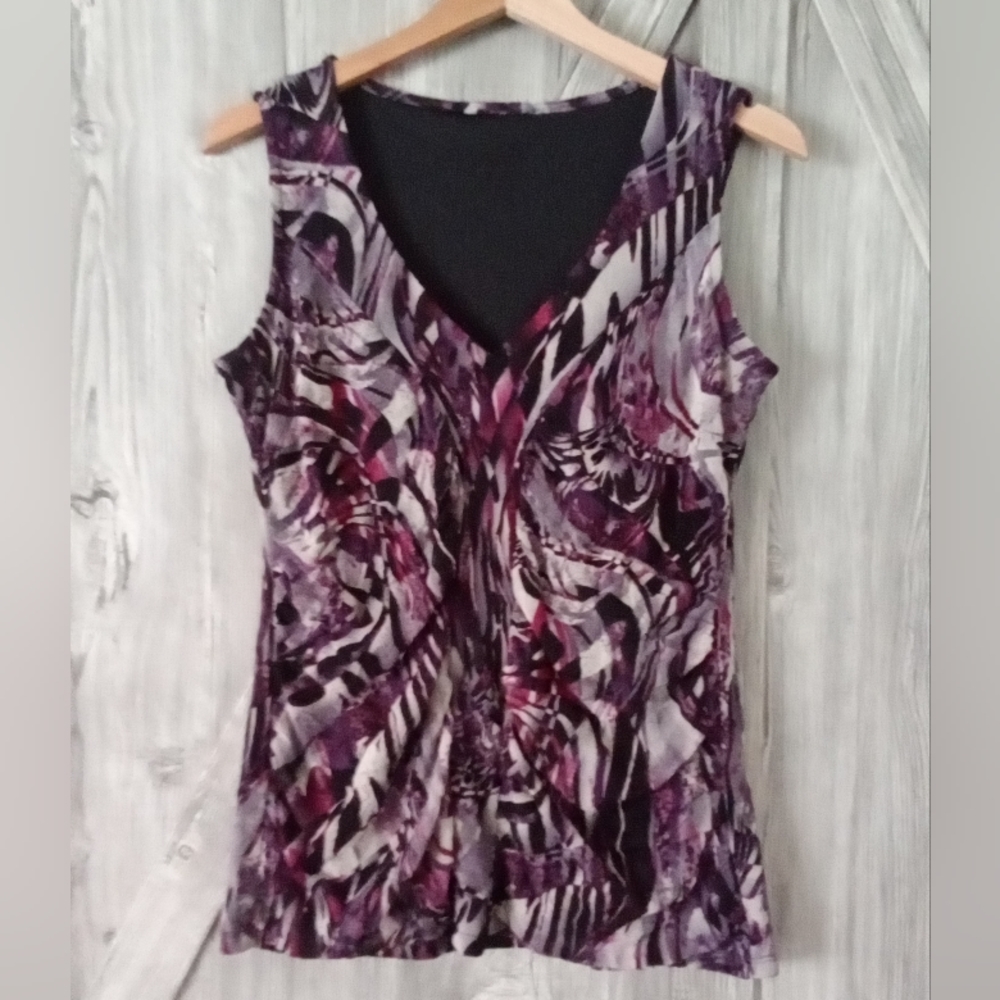 Zoe Purple Stretch Mesh Top